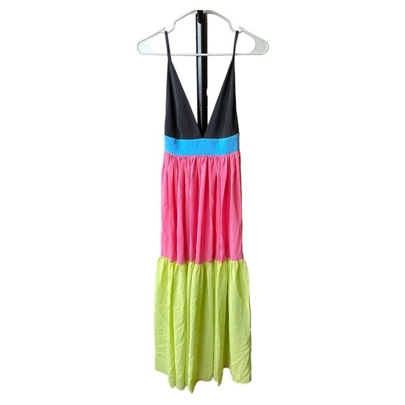 NWT M MISSONI Colorblock Silk Midi Dress - Picture 2 of 8